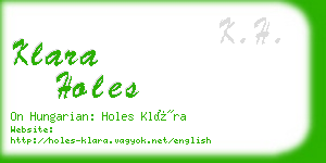 klara holes business card